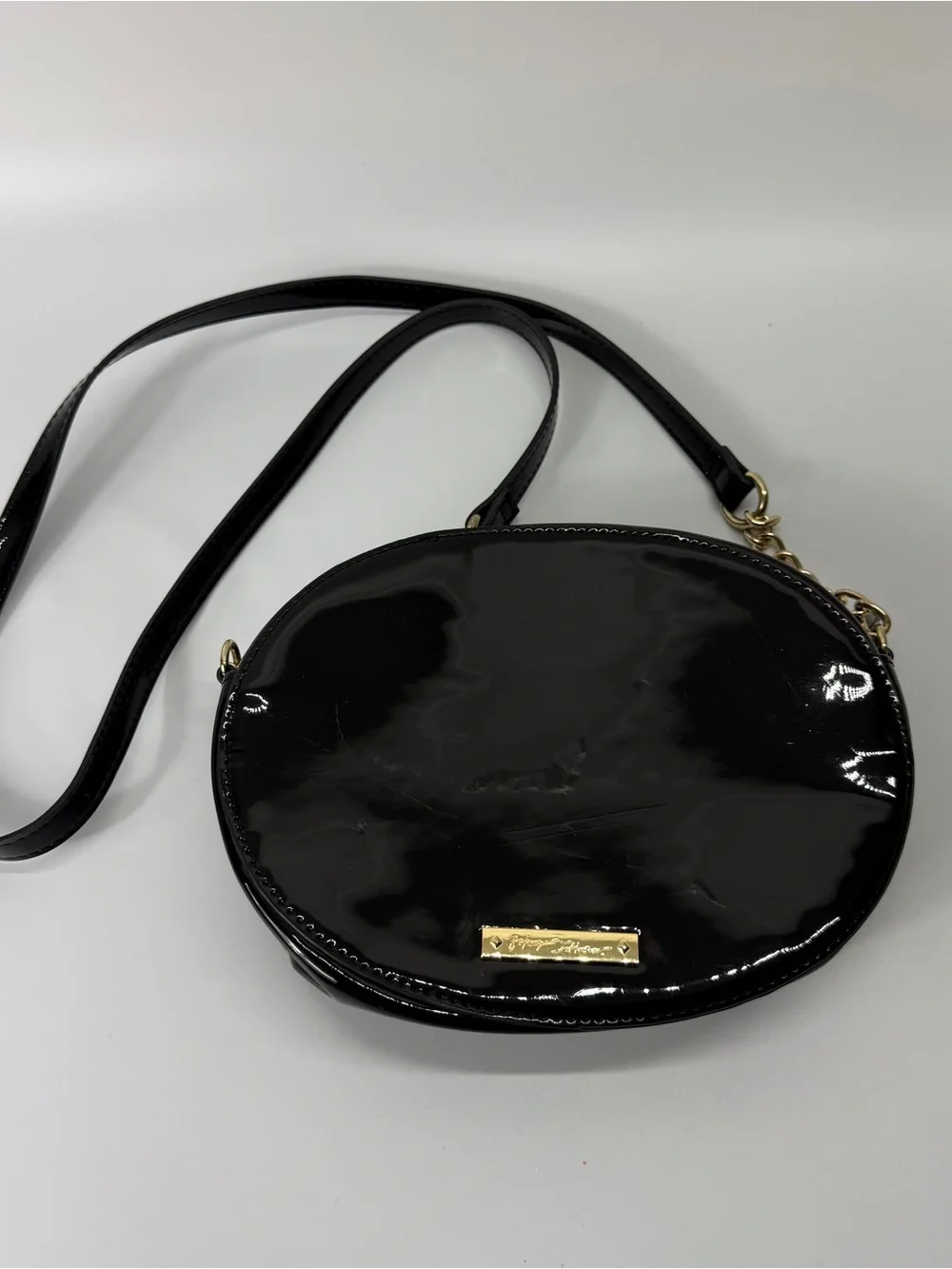 Betsey Johnson Glampire Vampire Crossbody Bag Fang Lips Faux Patent Leather - Picture 2 of 15